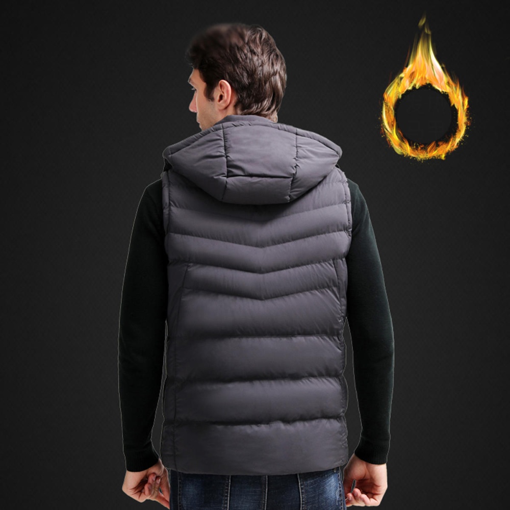 Electric Heating Coat Jacket Cloth USB Intelligent Winter Heated Warm Vest - XL - Image 2