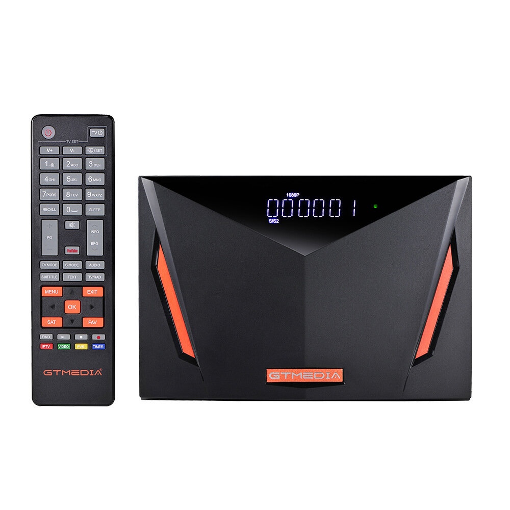 GTMEDIA V8 UHD DVB-S2 T2 Recepteur satellite 4K H.265 VP9 T2-MI DVB-S DVB+T ISDB-T Ceble (J83.A/C) ATSC-C (J83.B) Recepteur de signal TV WIFI 2.4G Prise en charge CA Carte IPTV CCcams - Prise UE
