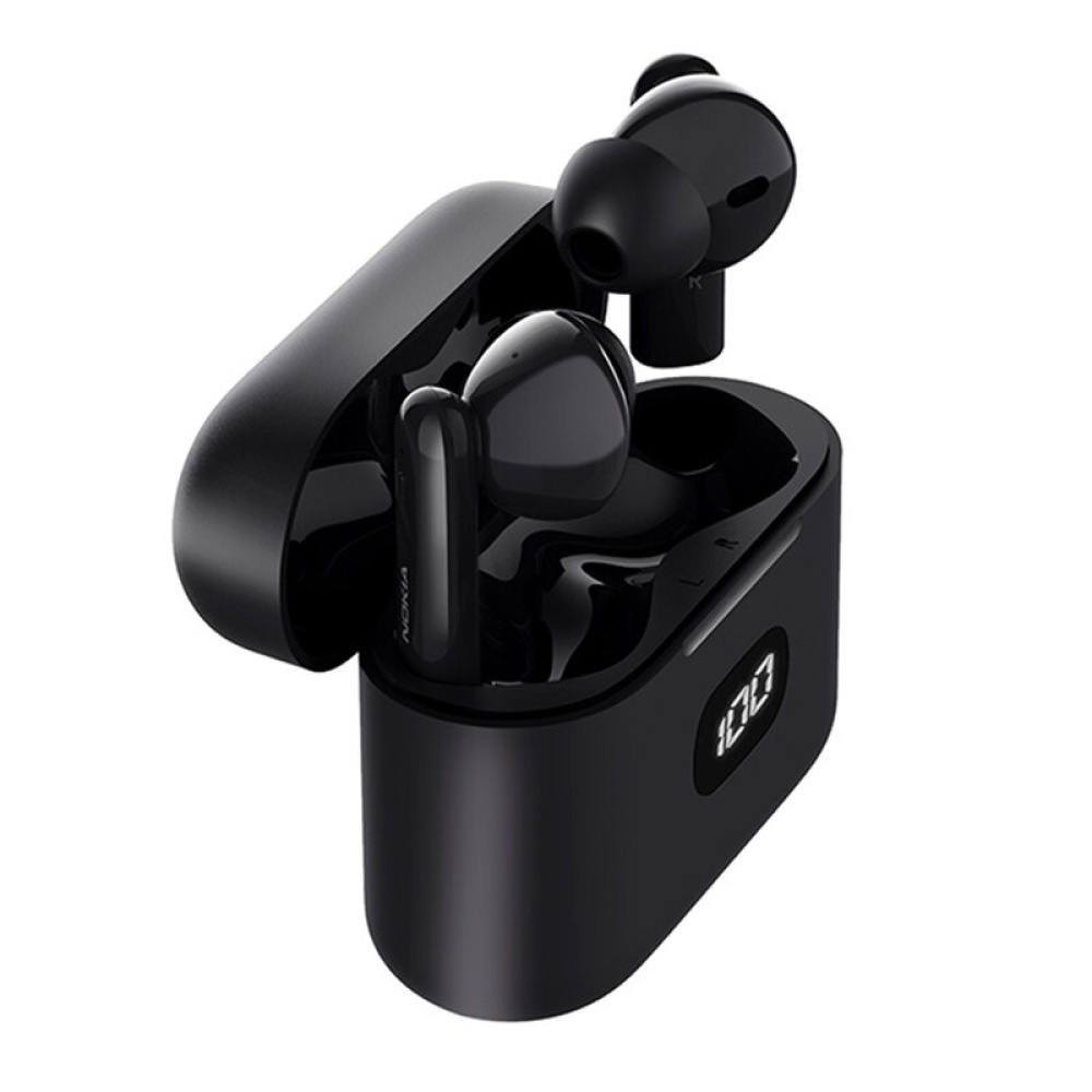 Nokia E3102 TWS bluetooth 5.1 Earphones LED Digital Display Headset 13mm Driver HiFi Stereo Noise Cancelling Touch Control Headphones with Mic - Blac