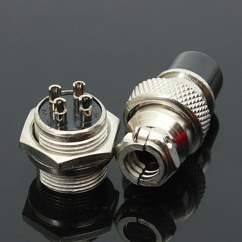 5Pcs GX16-4 4-Pin 16mm Aviation Pug Male and Female Panel Metal Connector - Image 2