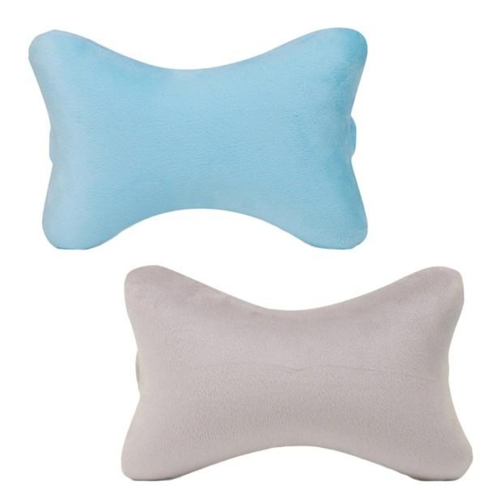 Car Head Rest Bone Shape Car Memory Pillow Cover Head Rest Cushion Blue Gray 28×19×8 cm - Gray