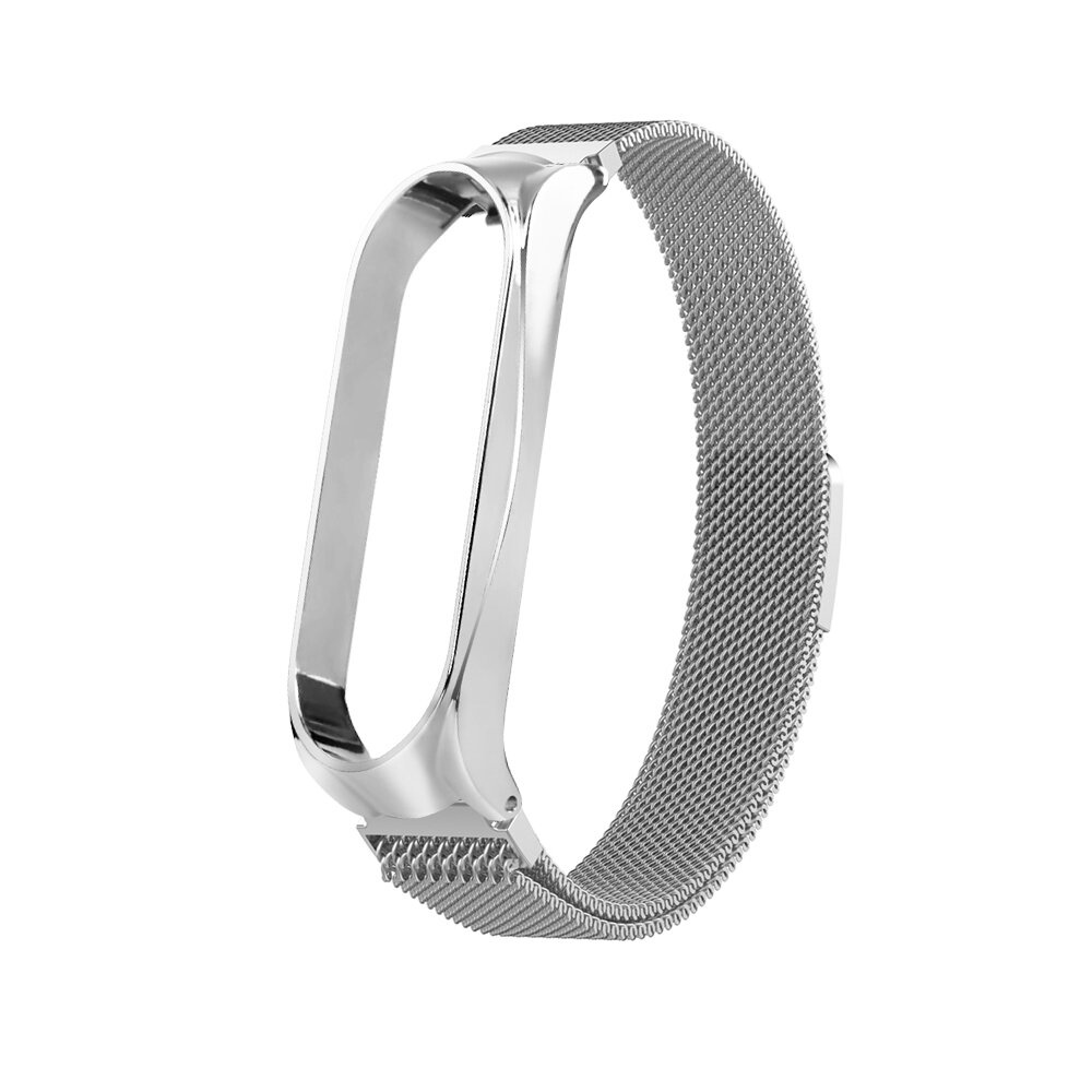 Bakeey Buckle Type Milanese Magnetic Watch Band Watch Strap for Xiaomi Miband 5 Miband 5 NFC Non-original - Silver - Image 2