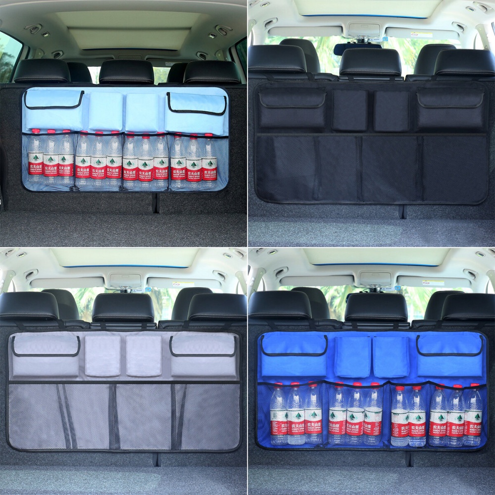 Universal Auto Car Trunk Seat Back Organizer Rear Storage Bag Mesh Net Pocket - Dark Blue - Image 2