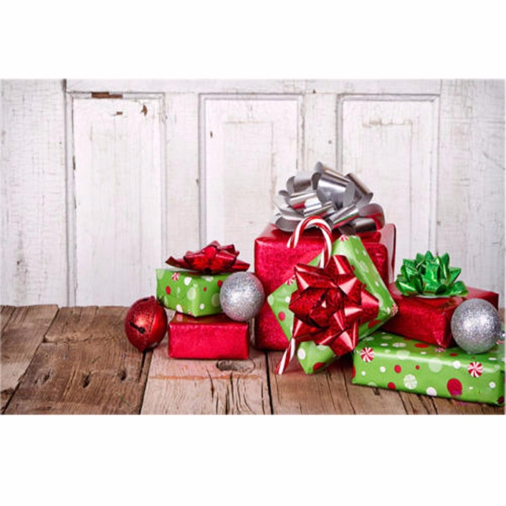 7x5FT Photography Background Vinyl Christmas Gift Wood Studio Backdrop 2.1x1.5m - 1.5*2.1m