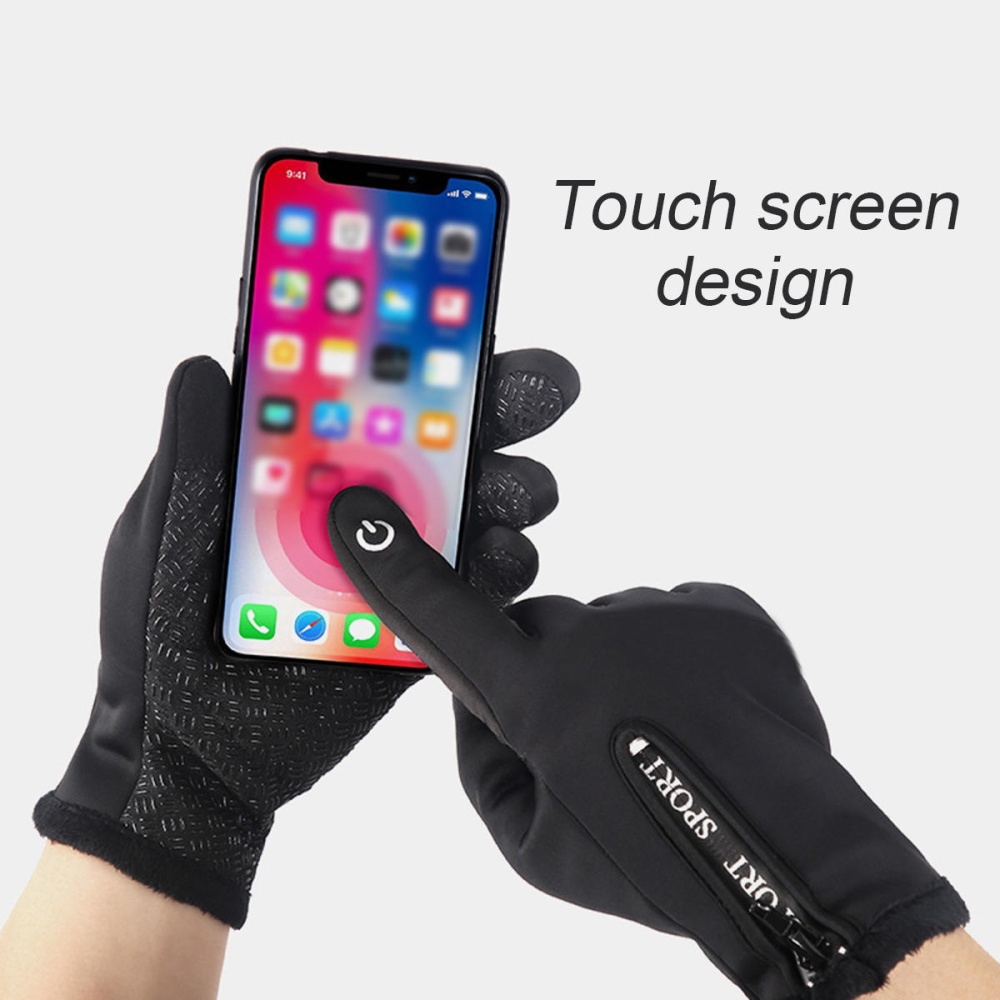 Windproof Anti-slip Warm Driving Gloves Thermal Touch Screen Glove For Men Women - M - Image 2