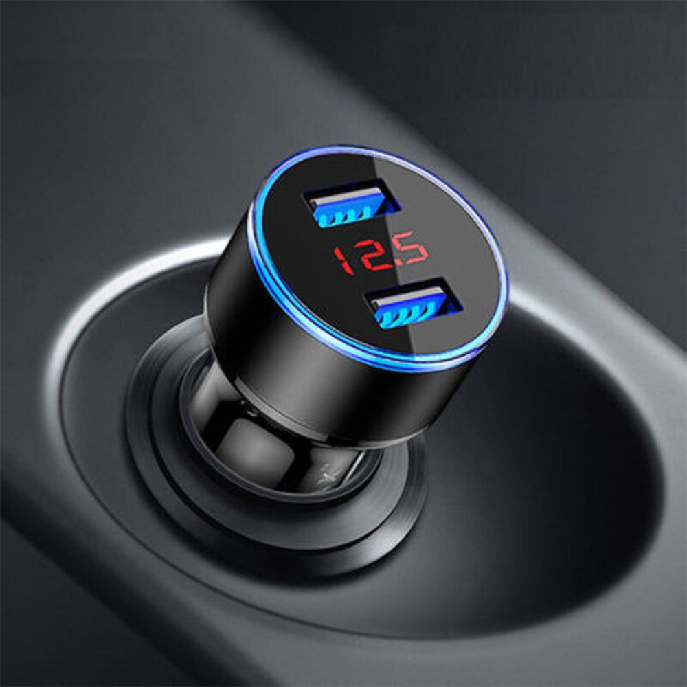 12V 24V 3.1A Dual USB Car Charger LCD Display Smart Protection - Image 2