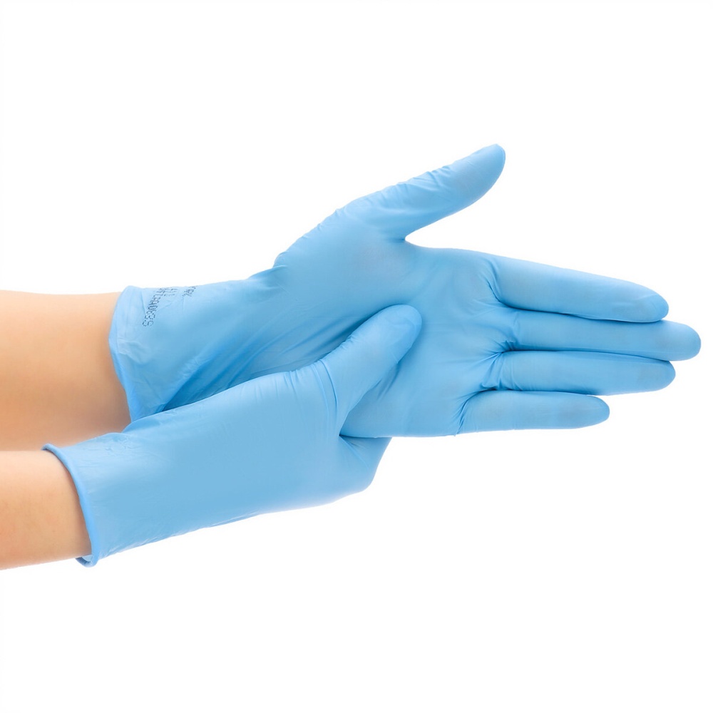 100Pcs HOCOSY Nitrile Gloves,Disposable Gloves,100 Pcs Powder Free, Latex Free Disposable Exam Gloves - Blue M - Image 2