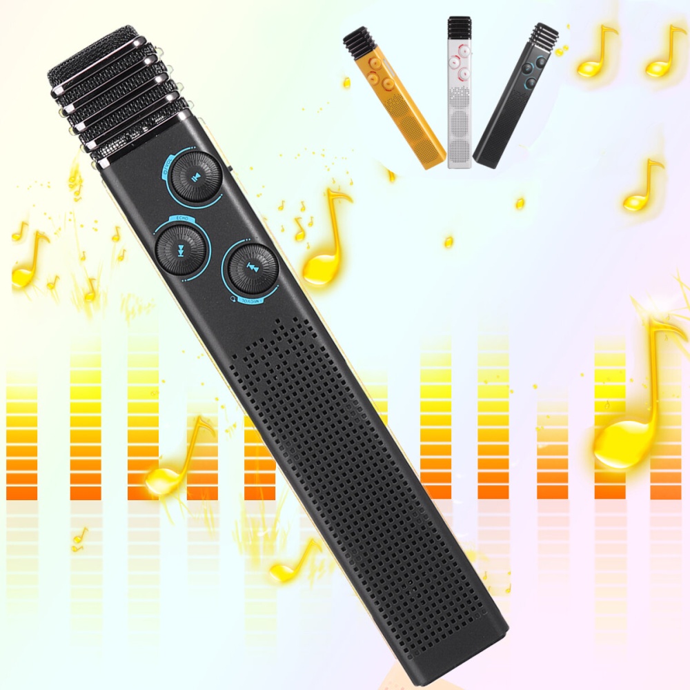 Bakeey M11 3-IN-1 bluetooth Microphone 2*10W HIFI Stereo Wireless Speaker 4000mAh Portable Karaoke Mic Recorder - Black