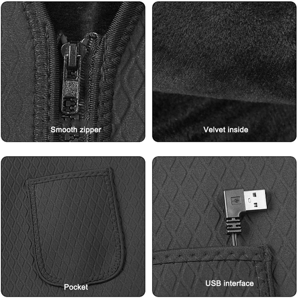 M / L / XL Thermostatic Intelligent USB Winter Outdoor Heating Sleeveless Vest - L - Image 2