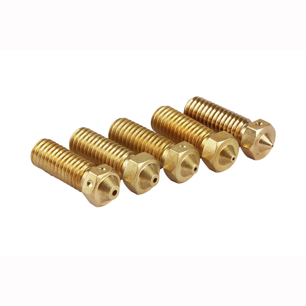 5Pcs V6 Brass Heating Block Nozzle 1.75mm 0.4/0.6/0.8/1/1.2mm Extruder Nozzle Kit for 3D Printer - Image 2