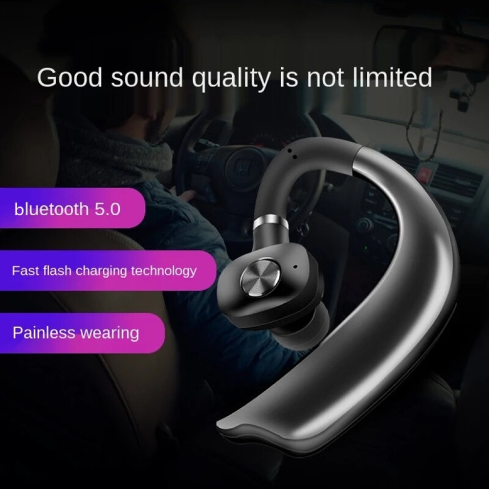 DC-9 Wireless bluetooth 5.0 Earphone Stereo Hanging Ear Mini Car Business Single Auriculares Headphone Earbud MP3 Music Headset - Black - Image 2