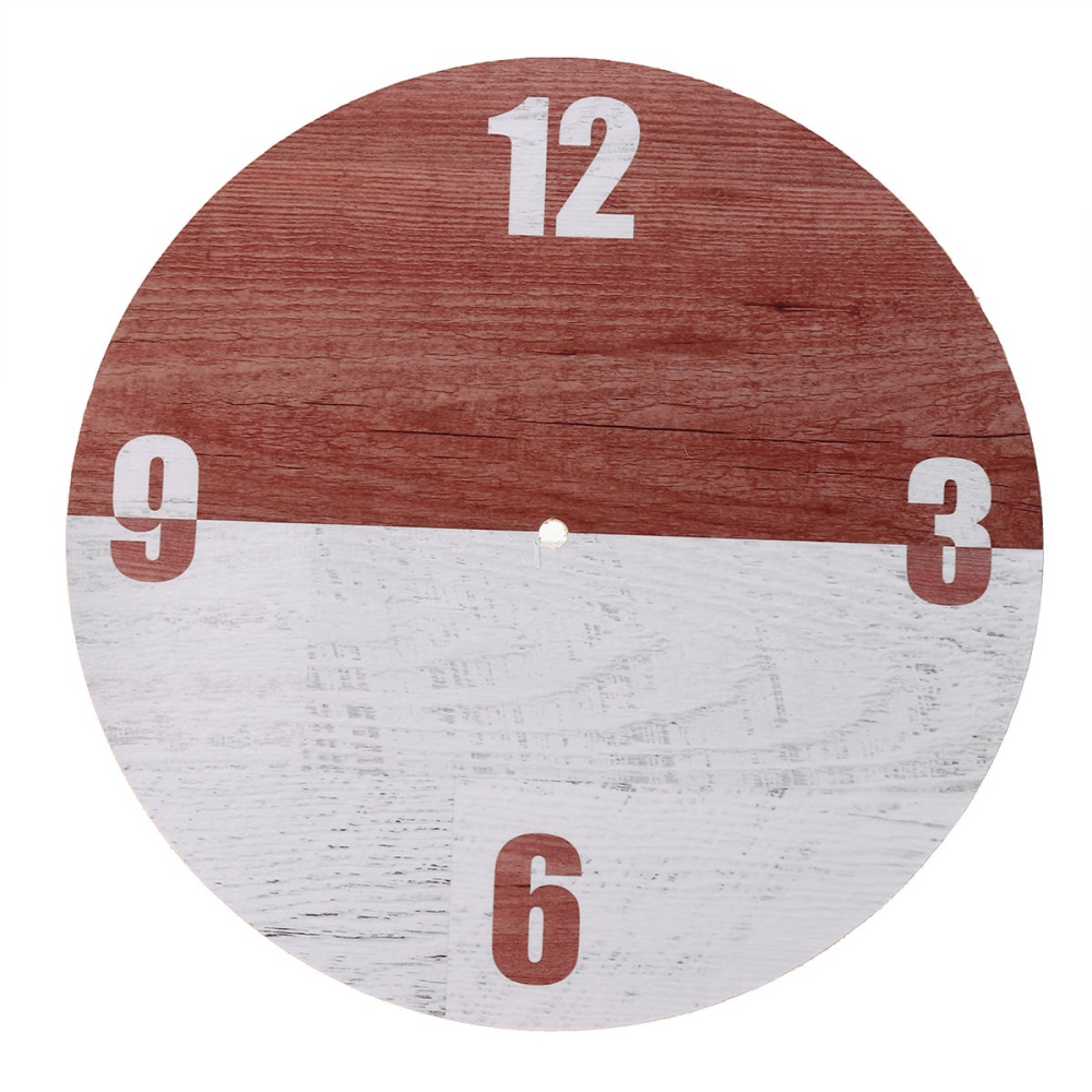 11'' DIY Digital Wood Wall Clock Diameter 28CM Seamless Hook For Home Office Bar - Image 2