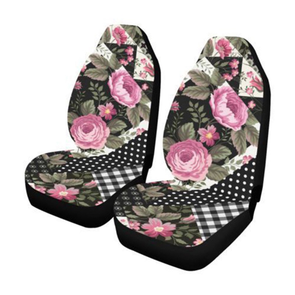Car Cover Pink Rose Pattern Universal Automobile Car Single &Two - 2pcs