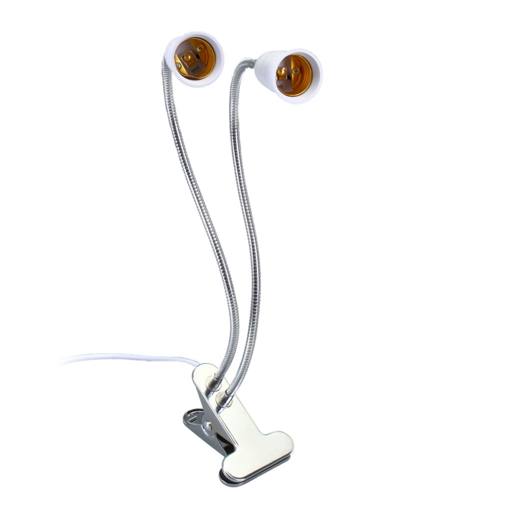 40CM E27 Flexible Dual Head Clip Lampholder Bulb Adapter with On/off Switch for LED Grow Light - AU Plug - Image 2