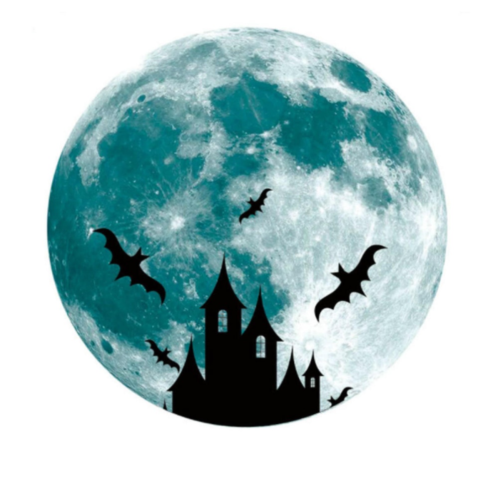 Moon Bat Glow In Dark Wall Sticker Luminous Removable Party Room Decorations - 2 gaten - Image 2