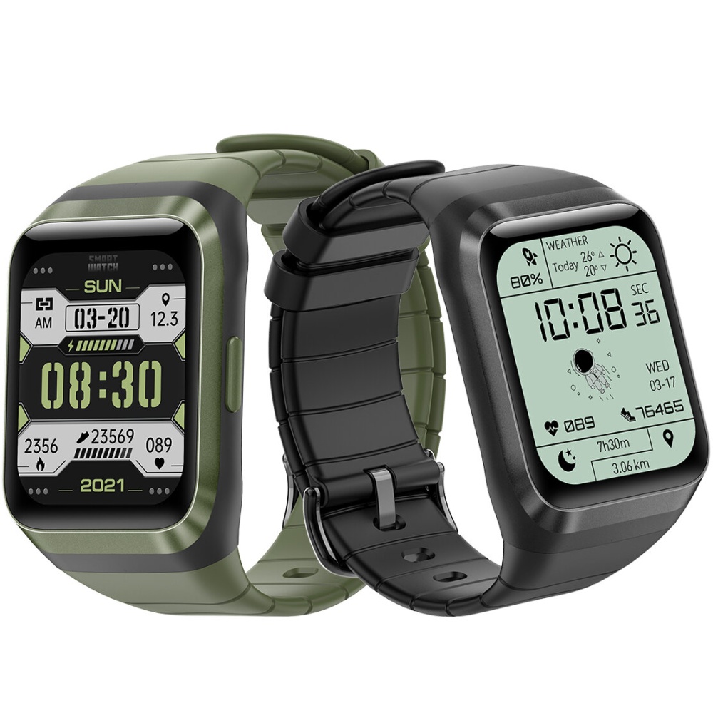 SENBONO SD-2 ecran tactile complet GPS + GLONASS + Beidou positionnement moniteur d'oxygene sanguin de frequence cardiaque IP68 etanche BT5.0 montre intelligente exterieure - Noir