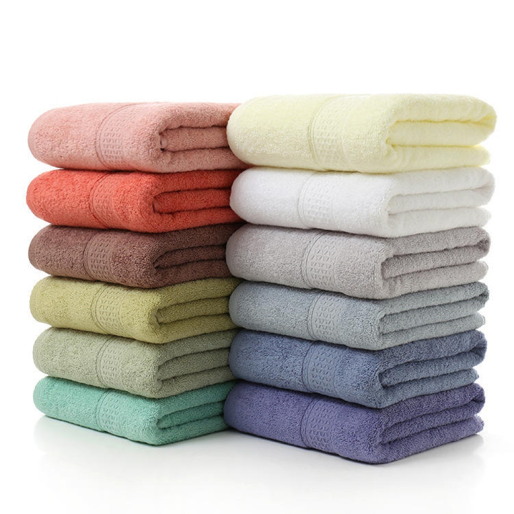 KCASA KC-X1 70cmx140cm 100% Cotton Solid Bath Towel Beach Towel For Adults Fast Drying Soft 12 Colors Thick High Absorbent Antibacterial Towel - Yell - Image 2