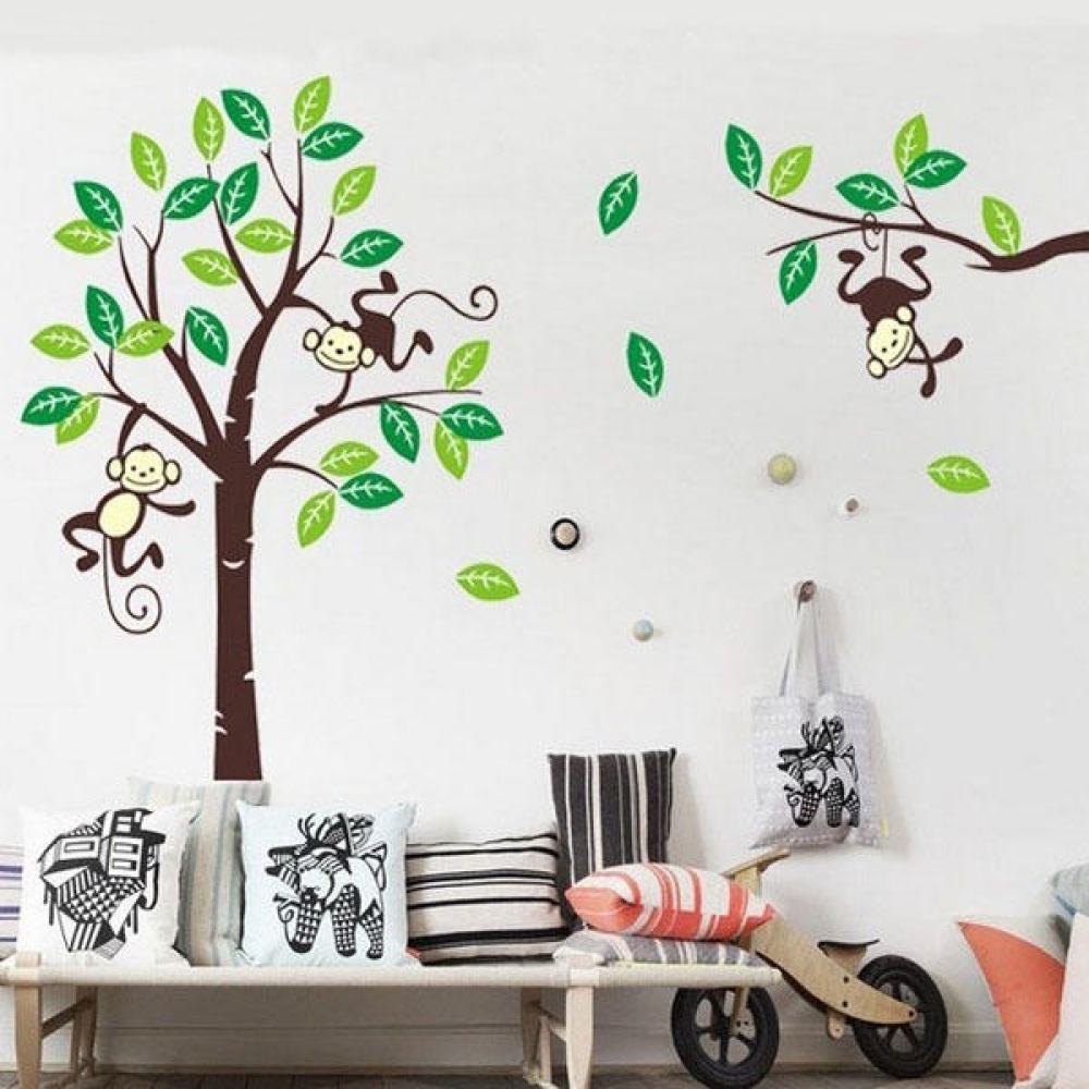 Monkey On Tree Art Removable Wall Stickers Baby Room Home Decal Decor - Image 2