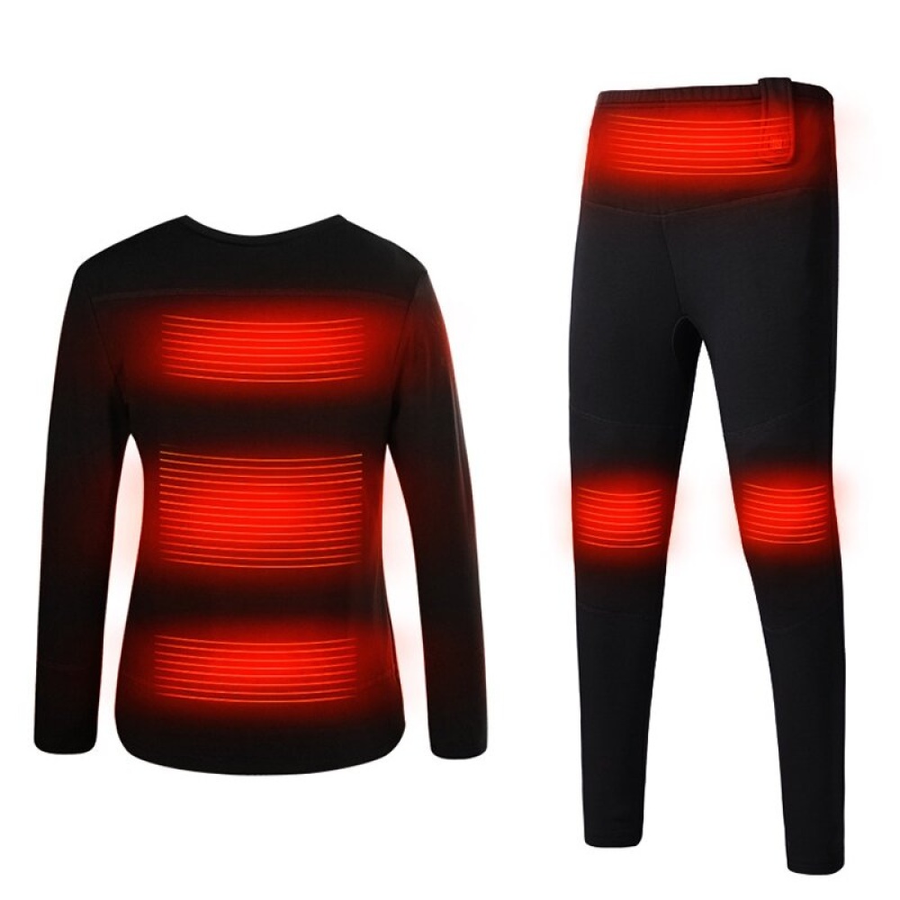 Men Women Electric Heated Underclothes Shirt + Trouser Outdoor Underwear Set Clothing Hiking Skiing Motorcycle Cycling Warm USB Thermal Winter Heatin