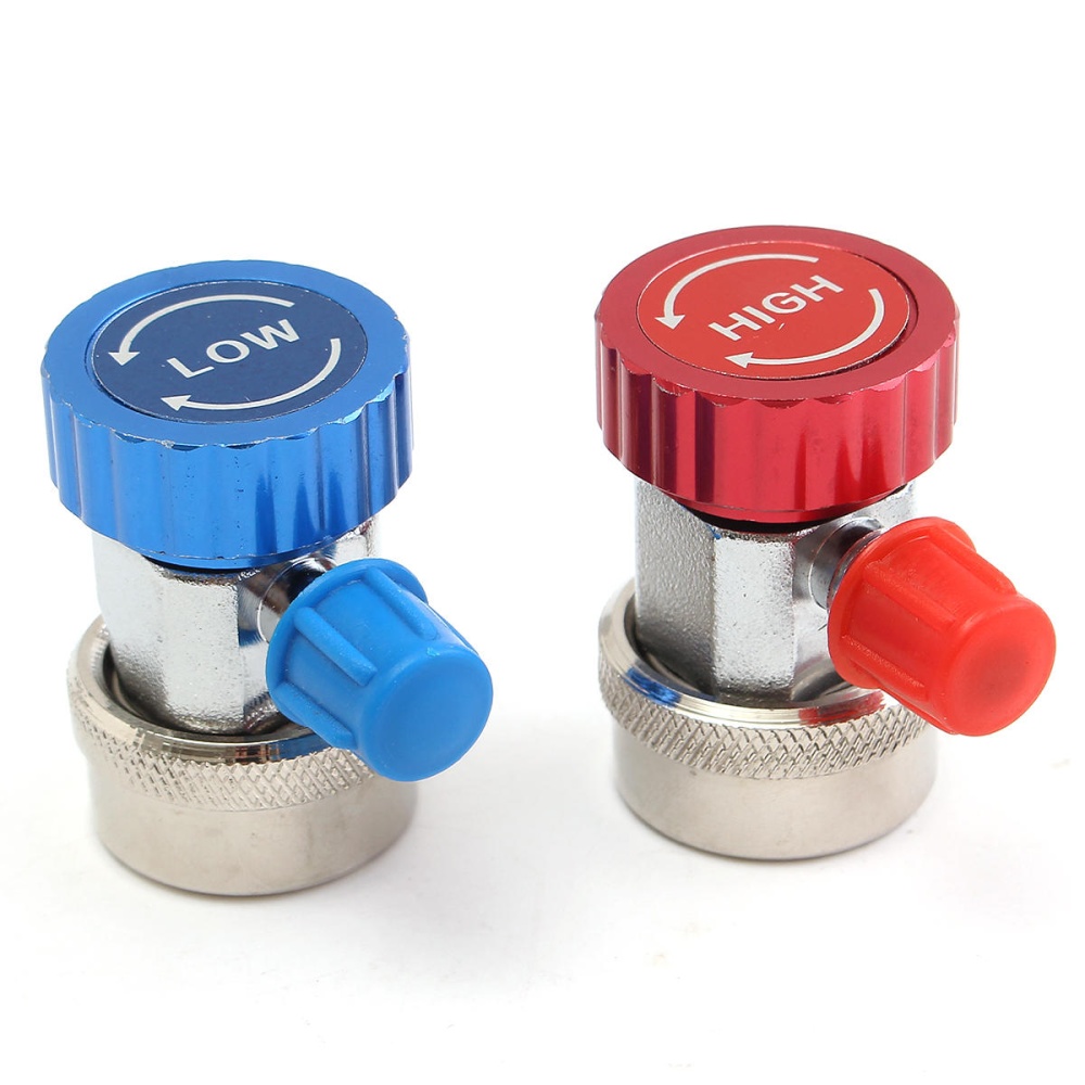 R134A AC Adjustable Quick Coupler Adapter Fitting High Low Manifold Gauge Conversion Set - #2 - Image 2