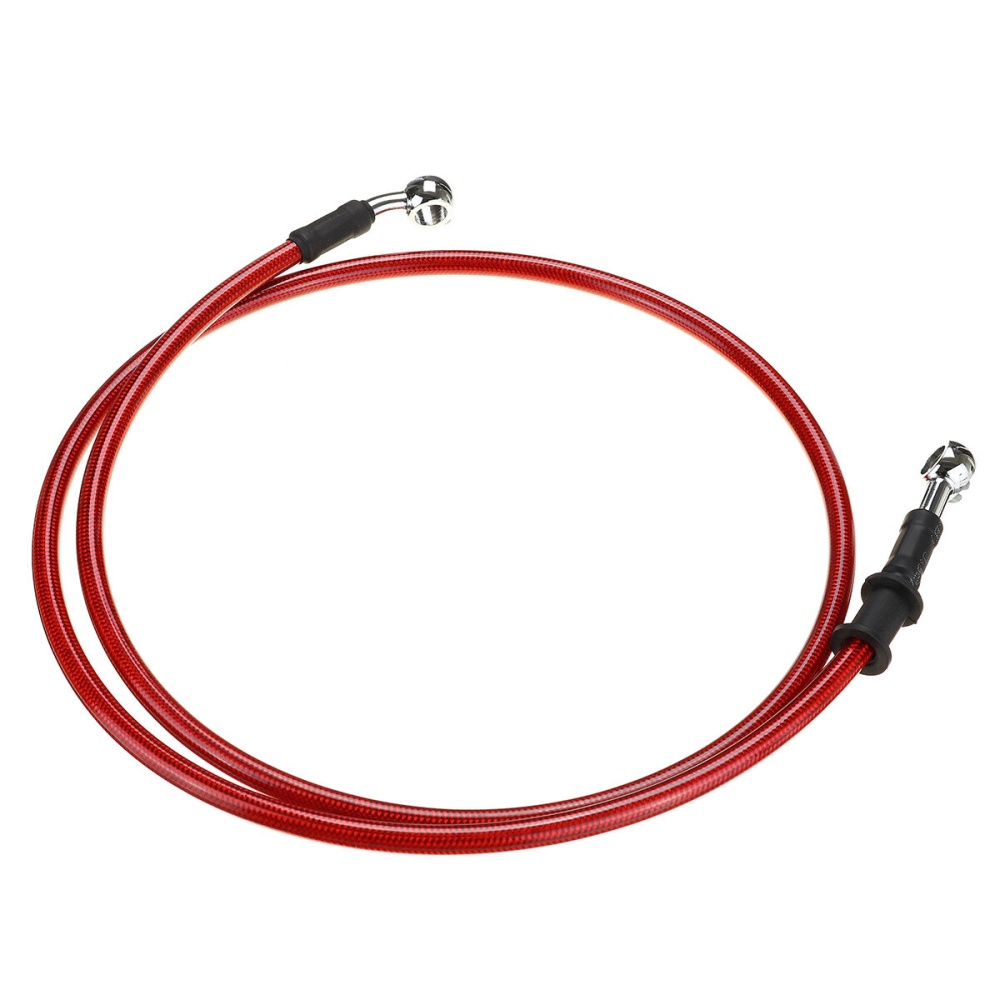 300mm-2200mm Motorcycle Braided Brake Clutch Oil Hose Line Cable Pipe Universal Red - 30cm - Image 2