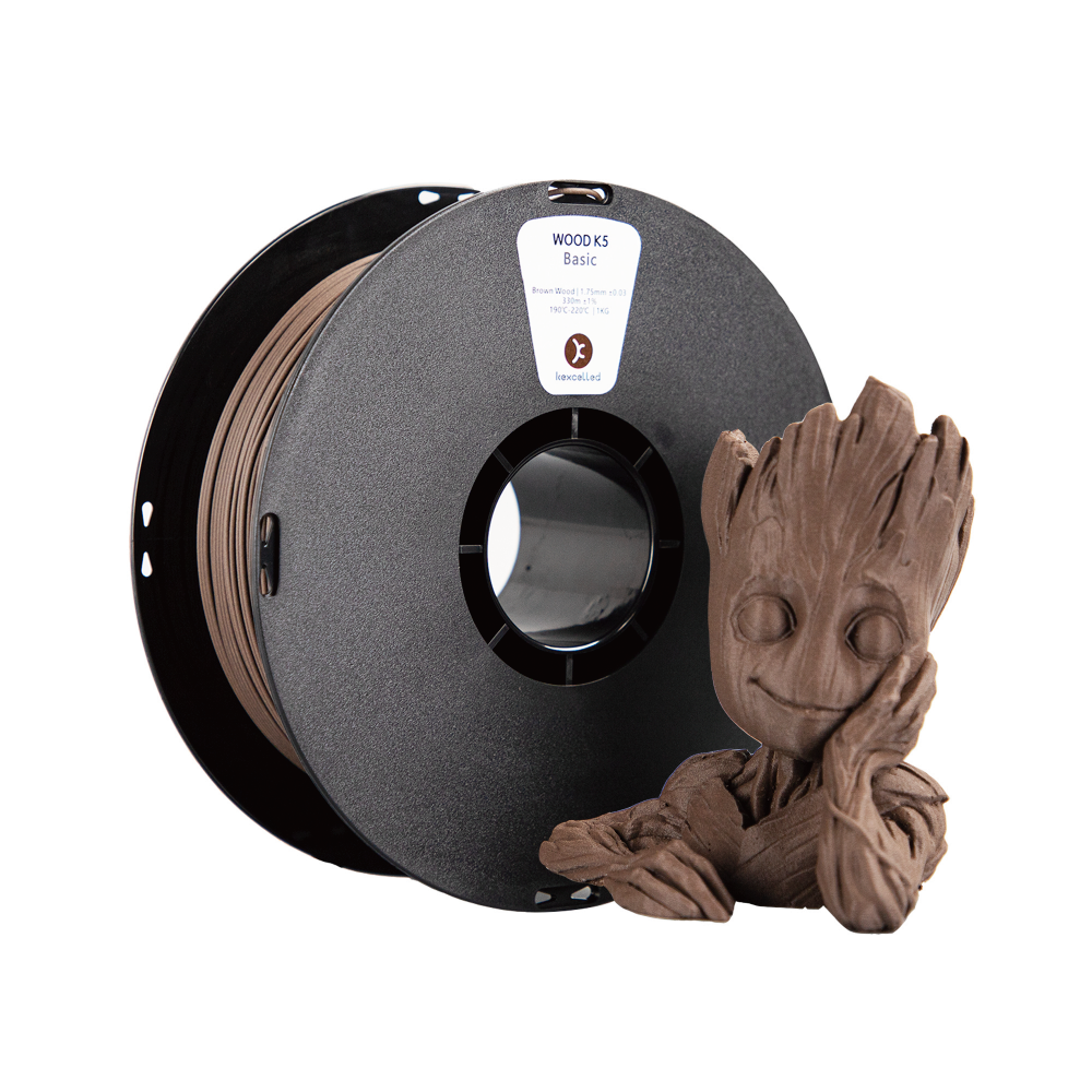 Kexcelled PLA Wood K5 1.75mm 1kg Spool 3D Printing Filament for 3D Printer - Brown wood
