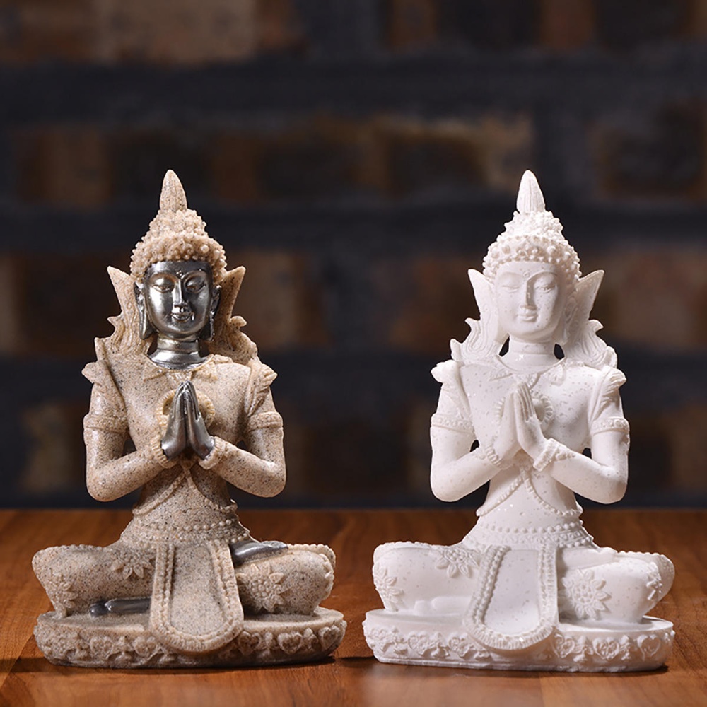 Sitting Thai Statue Sculpture Outdoor Indoor Statue Ornament Home Decorations - F - Image 2