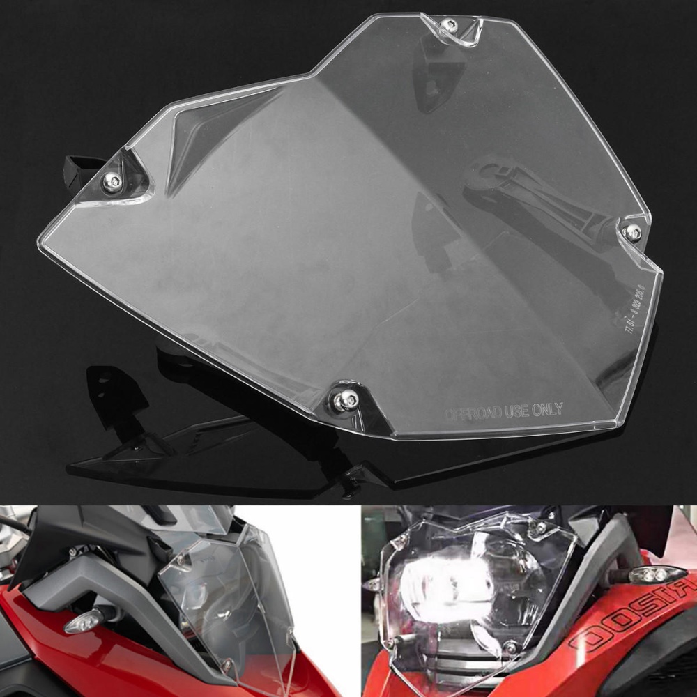 Front Headlight Guard Clear Cover Lens Protector For BMW R1200GS ADV WC 13-17 - Image 2