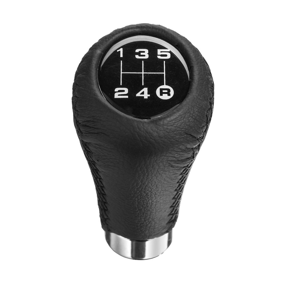 Universal 5 Speed Car Leather Shift Knob Manual Gear Stick Shift Shifter Lever - Image 2