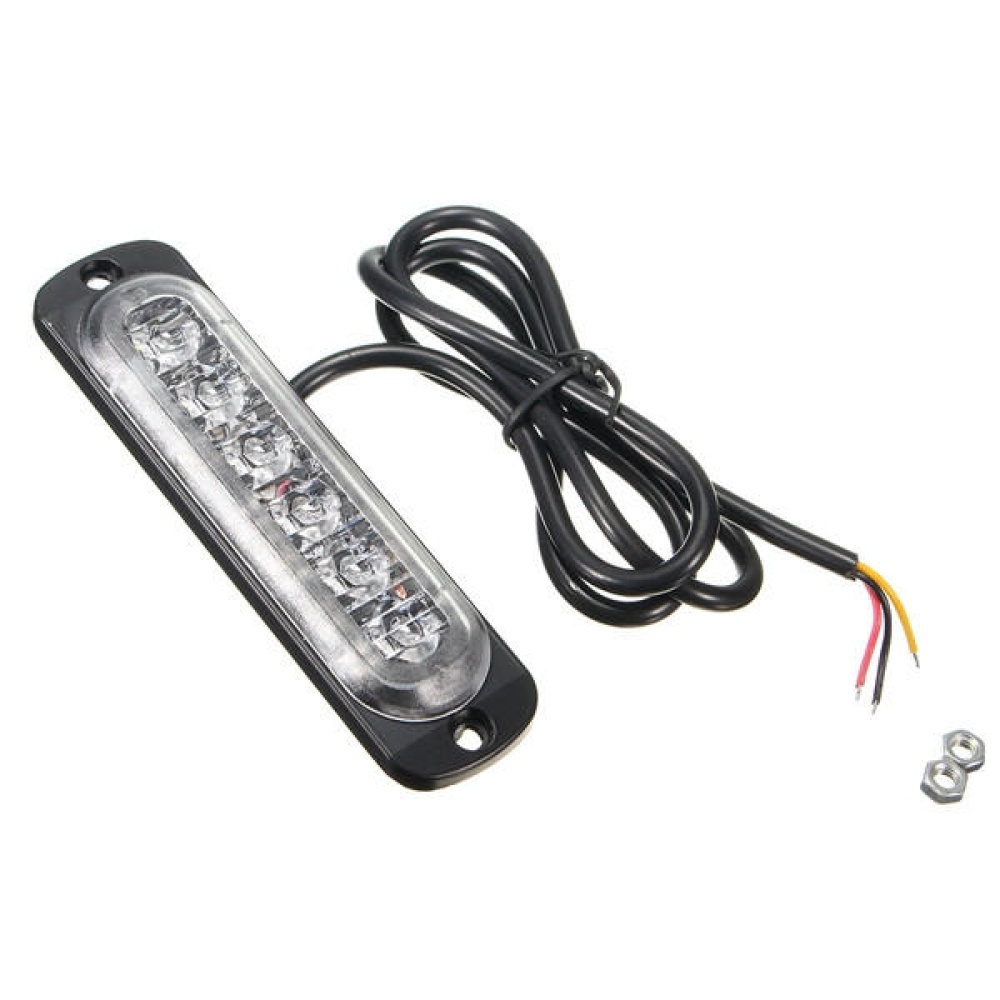 18W 6 LED Car Strobe Lights Bar 12V-24V Emergency Warning Flashing Lamp Amber/White/Amber+White - Yellow+White - Image 2