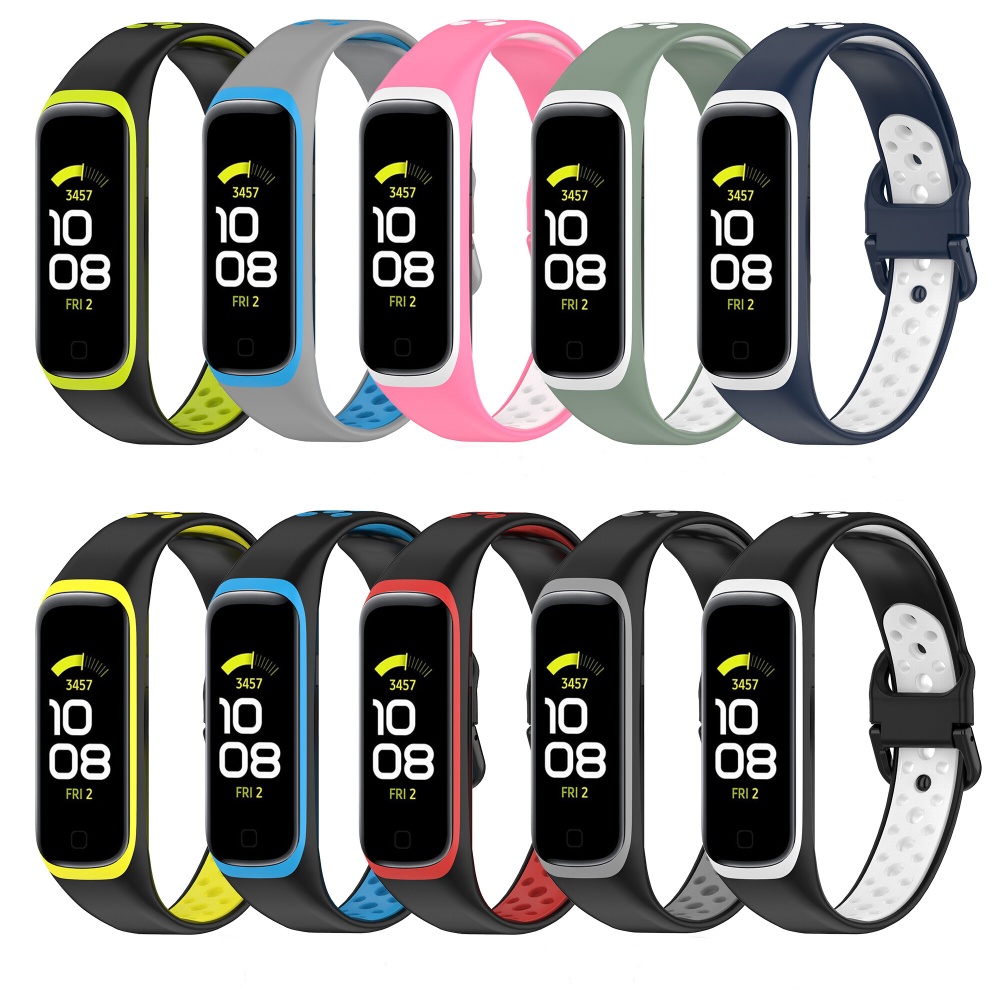 Bakeey Rubber Two-color Replacement Strap Smart Watch Band For Samsung Galaxy Fit 2 - NO.1