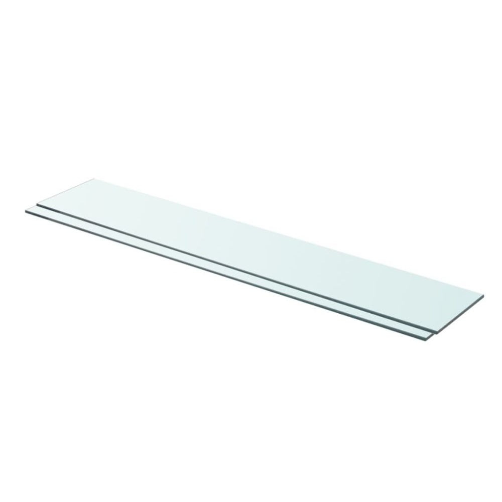 Shelves 2 pcs Panel Glass Clear 35.4"x5.9" - Image 2