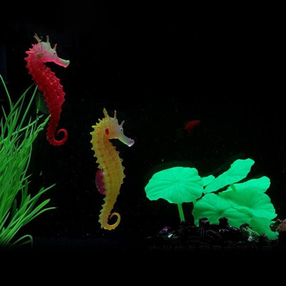 Luminous Artificial Simulated Hippocampus Environmentally Friendly Material Aquarium Fish Tank Decor - Orange - Image 2