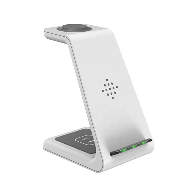 Bakeey 3 in 1 15W Fast QI Wireless Charger Station Charging Stand for Apple Air Pods Wireless Earphones - Black - Image 2