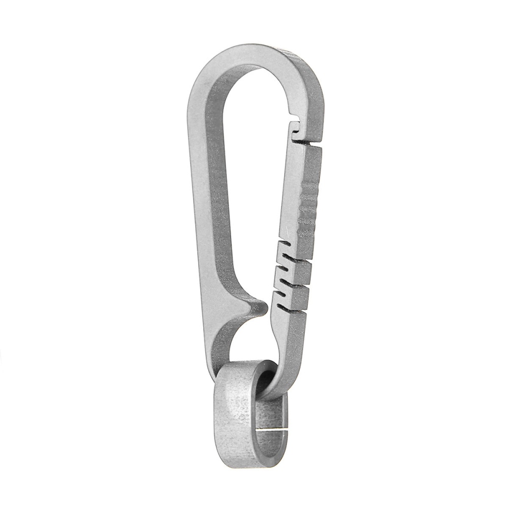 Titanium Keychain Key Ring Lightweight Hanging Buckle Outdoor Pocket Carabiner - Purple - Image 2