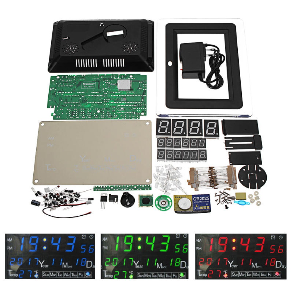 DC9-12V Calendrier electronique Kit de Soudage Haute Precision DIY Kit d'Horloge - Vert