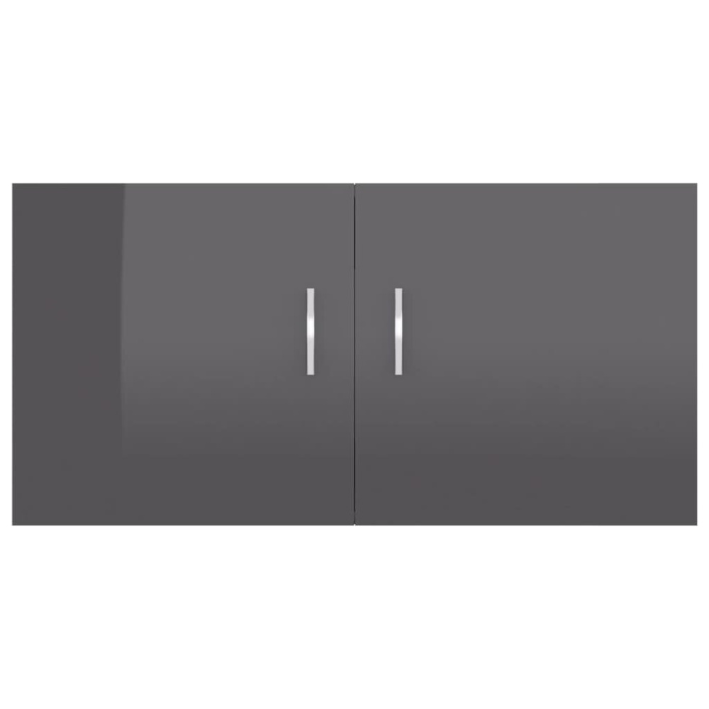 Wall Mounted Cabinet High Gloss Gray 31.5"x15.4"x15.7" Chipboard - Image 2