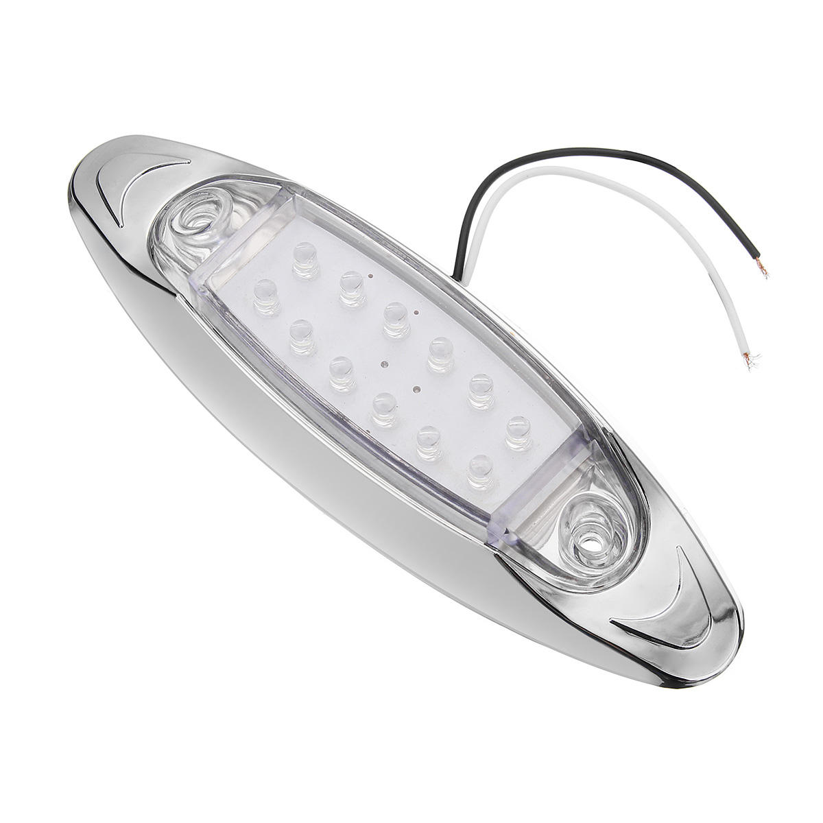 12V 12 LED Side Marker Marker Lights Red/Yellow/White for Truck Chassis Caravan Trailer - White - Image 2