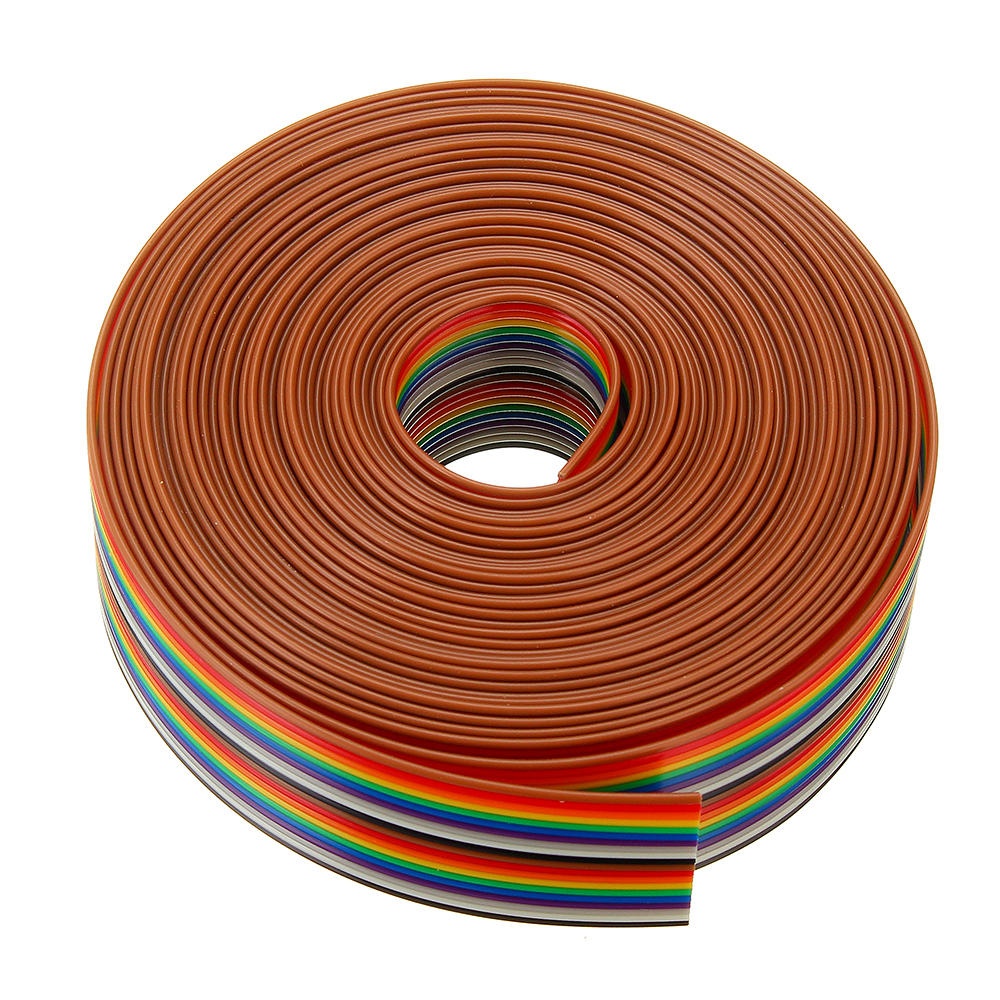 3pcs 5M 1.27mm Pitch Ribbon Cable 20P Flat Color Rainbow Ribbon Cable Wire Rainbow Cable - Image 2