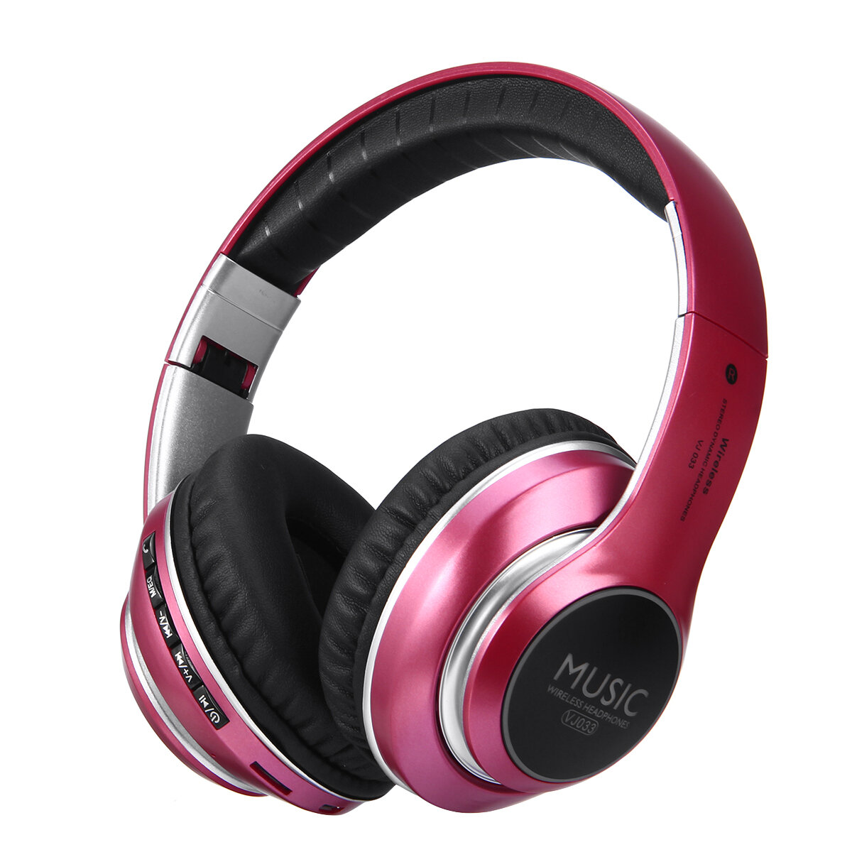 bluetooth Headphones Over Ear Folding Wireless Earbuds Noise Cancelling LED Stereo Adjustable Sport Music Headsets for Men and Women - Black - Image 2