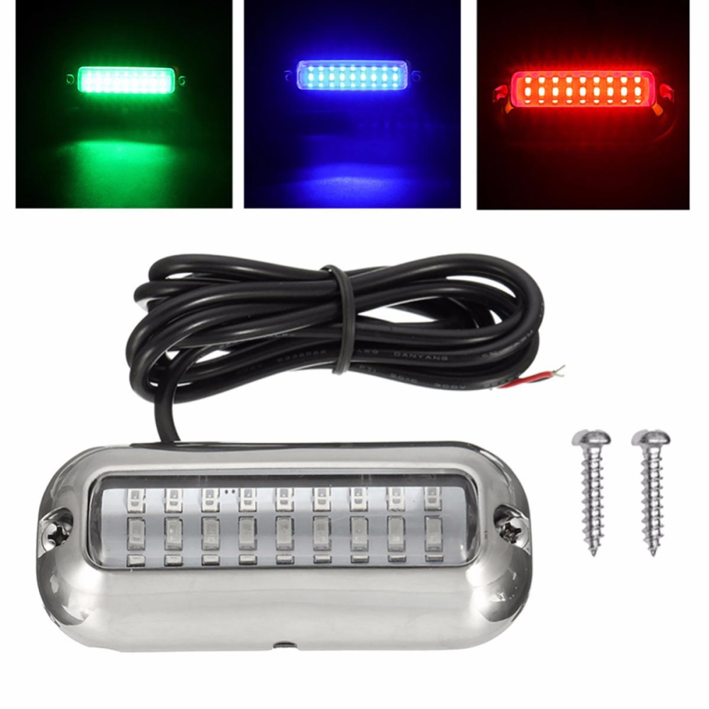 27LED/42LED Underwater Pontoon Marine Boat Transom Lights Waterproof 316 Stainless Steel - Red 1 - Image 2