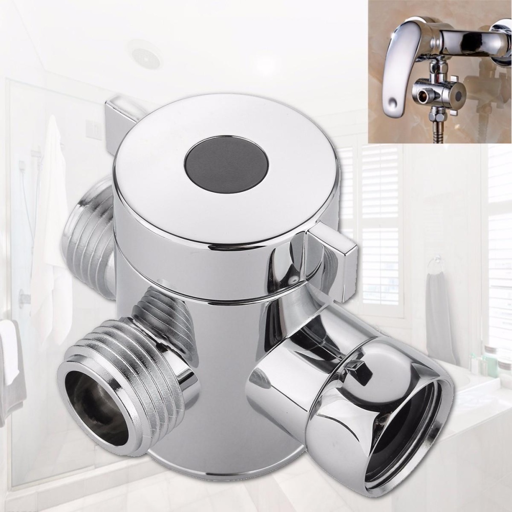 3 Way Shower Diverter Chrome G1/2 Inch T-Adapter Shower Components Adjustable Valve Adapter - Image 2