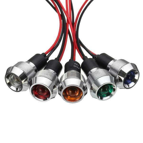 12V 19mm LED Indicator Warning Light Pilot Panel Dash Lamp Car Boat Signal Light - Yellow - Image 2