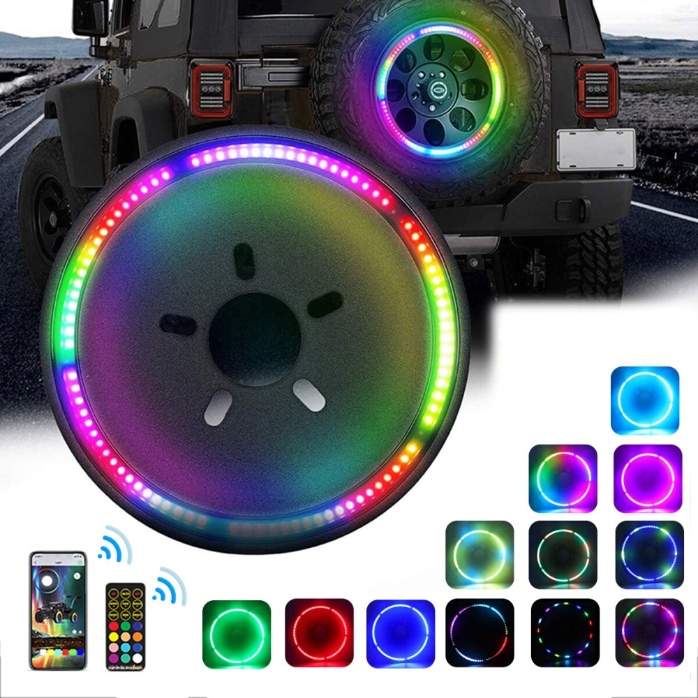 RGB LED Third Brake Light Spare Tire bluetooth Wireless Remote Controll Waterproof For Wrangler JK JKU 2007-2018 Wrangler YJ TJ LJ 1987-2018 - Remote