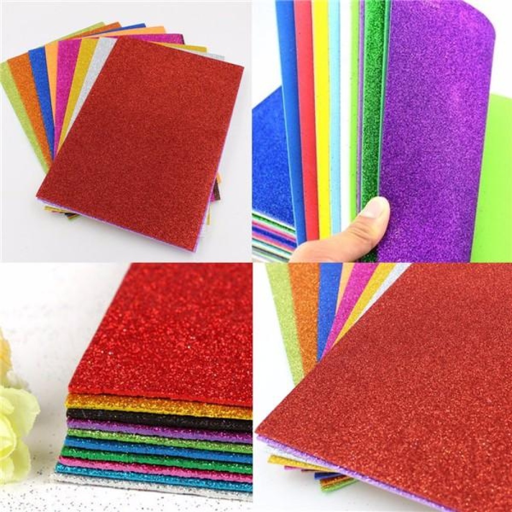 10Pcs 8x12 Inch Adhesive Glitter Paper Card Assorted Colors Scrapbooking Crafts - Image 2