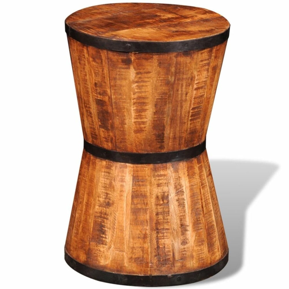 Stool hourglass-shaped raw mango wood - Image 2