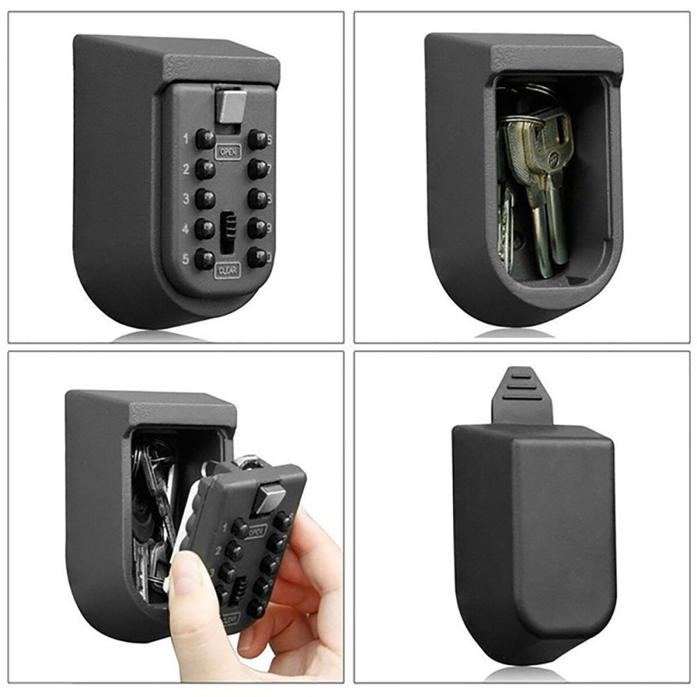 Outdoor Wall Mount Key Safe Combination Lock Storage Box 10-Digital Password - Image 2