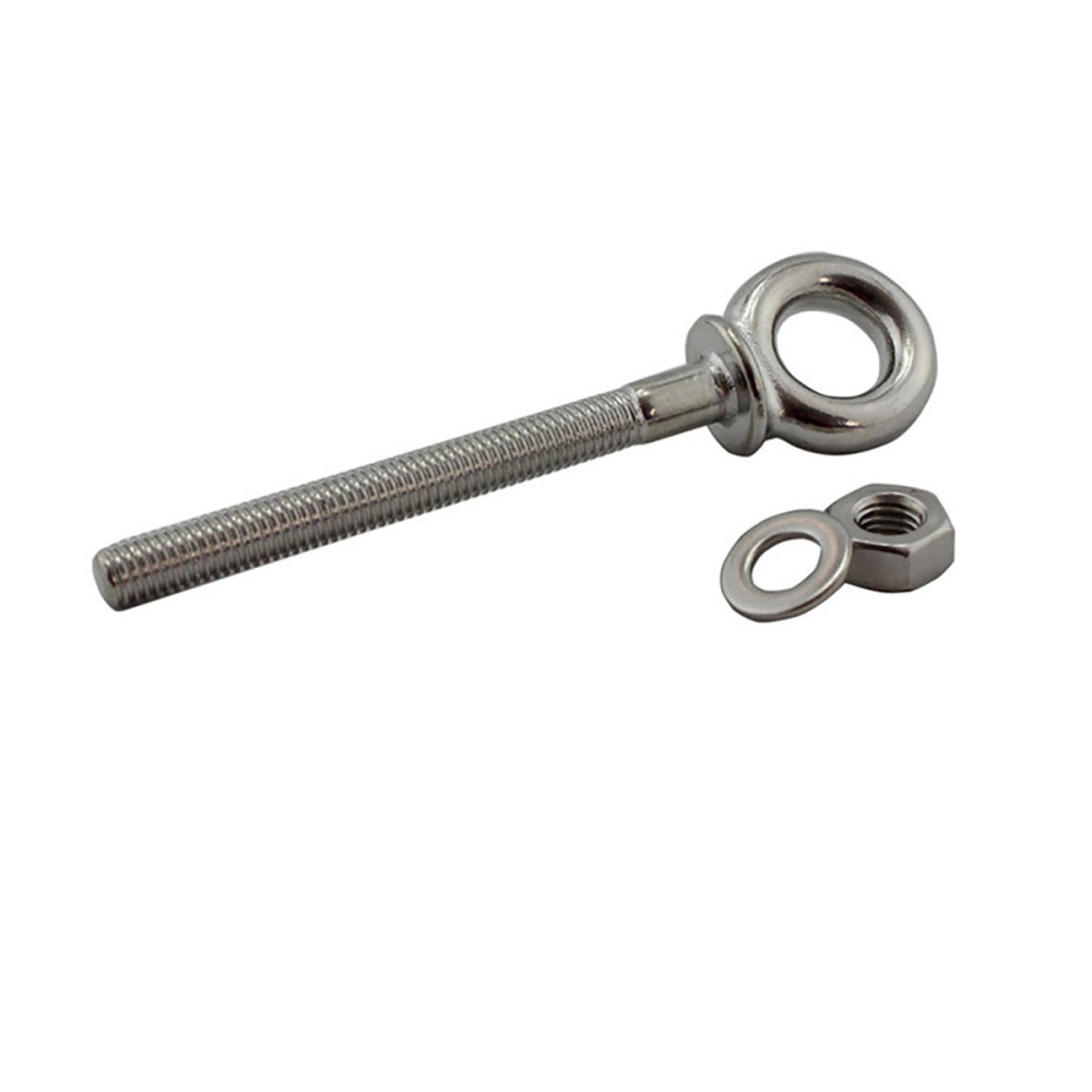 Stainless Steel Marine Grade Lifting Eye Bolts Long Shank Nut & Washer M8x80mm - Image 2