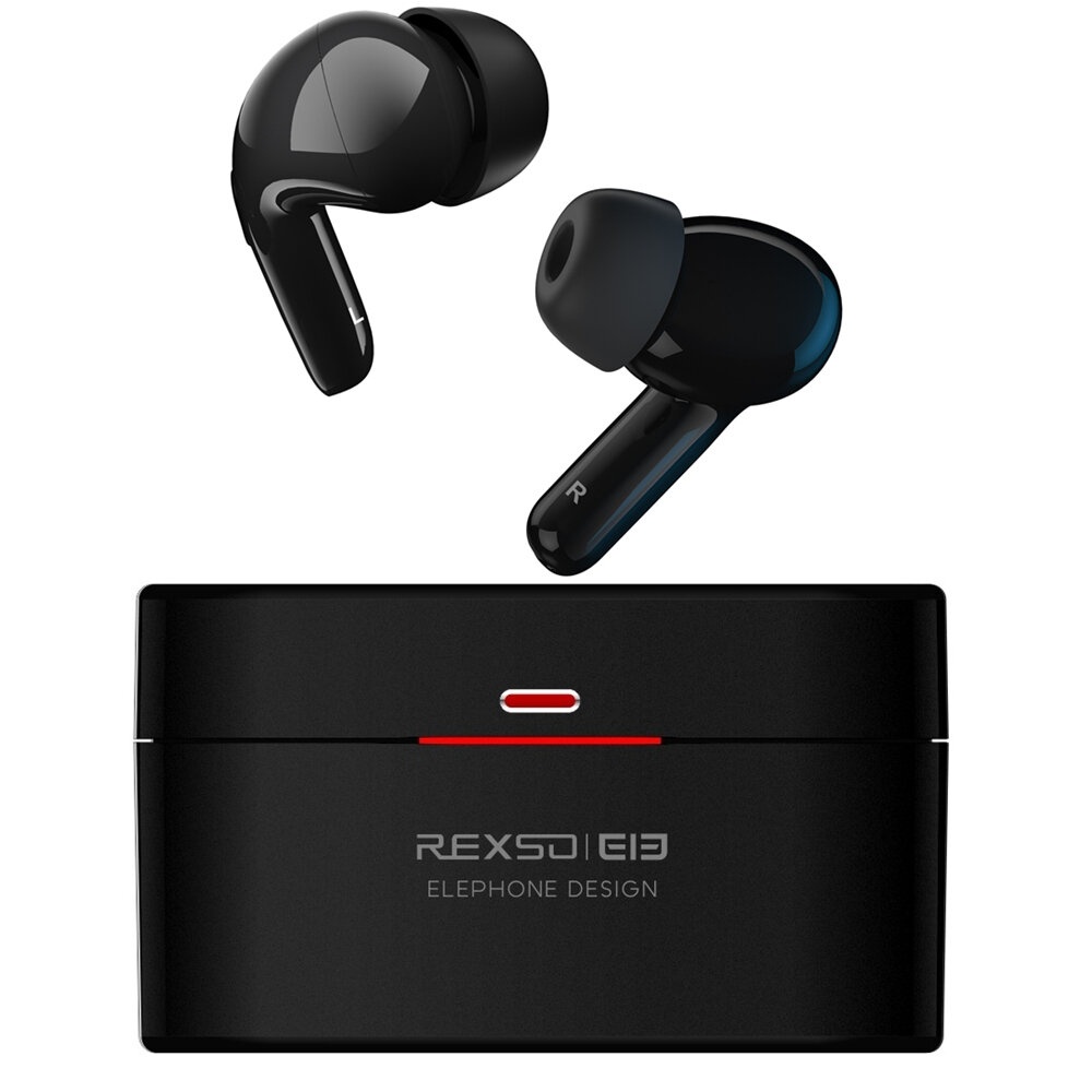 Elephone Elepods X TWS Earbuds bluetooth 5.0 Earphone ANC Active Noise Canceling 4 Mic HD Call Low Latency Headphones Gaming Headset - Black