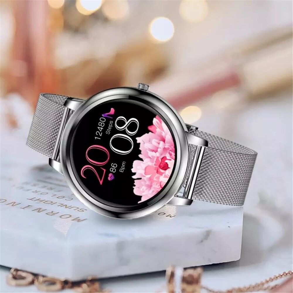Bakeey MK20 Elegant Full Touch Screen Customized Dial Heart Rate Blood Pressure Monitor 15 Sport Modes Smart Watch - White